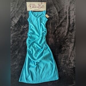 NWT A New Day Blue Ribbed Midi Dress w/ Slit S